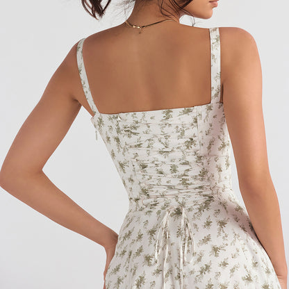 Floral Bustier Waist Dress